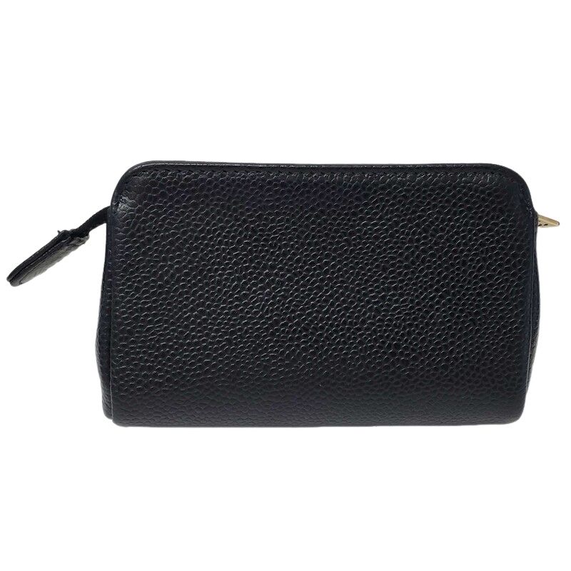 CHANEL シャネル キャビアスキン ポーチ A13500 ブラック レザー  