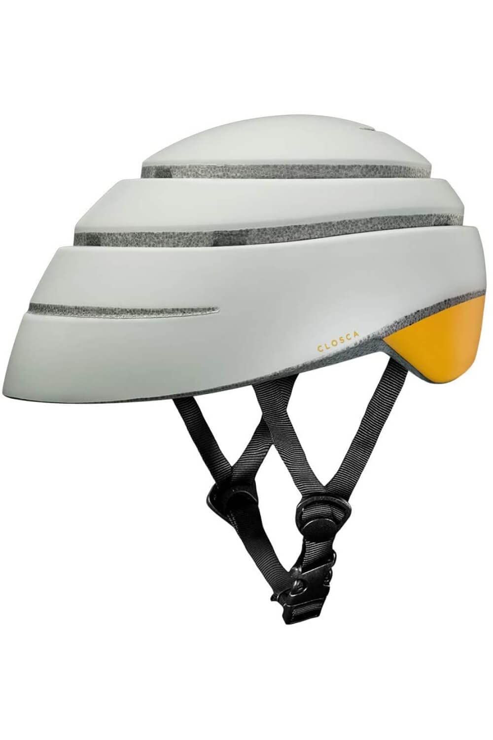 Closca ループ 自転車ヘルメット大人用 半分に折りたたみ 男女兼用 軽量 持ち運び バッグに収納 おしゃれ 街乗り 通勤 サイクリング 正規輸入品 パール マスタード L