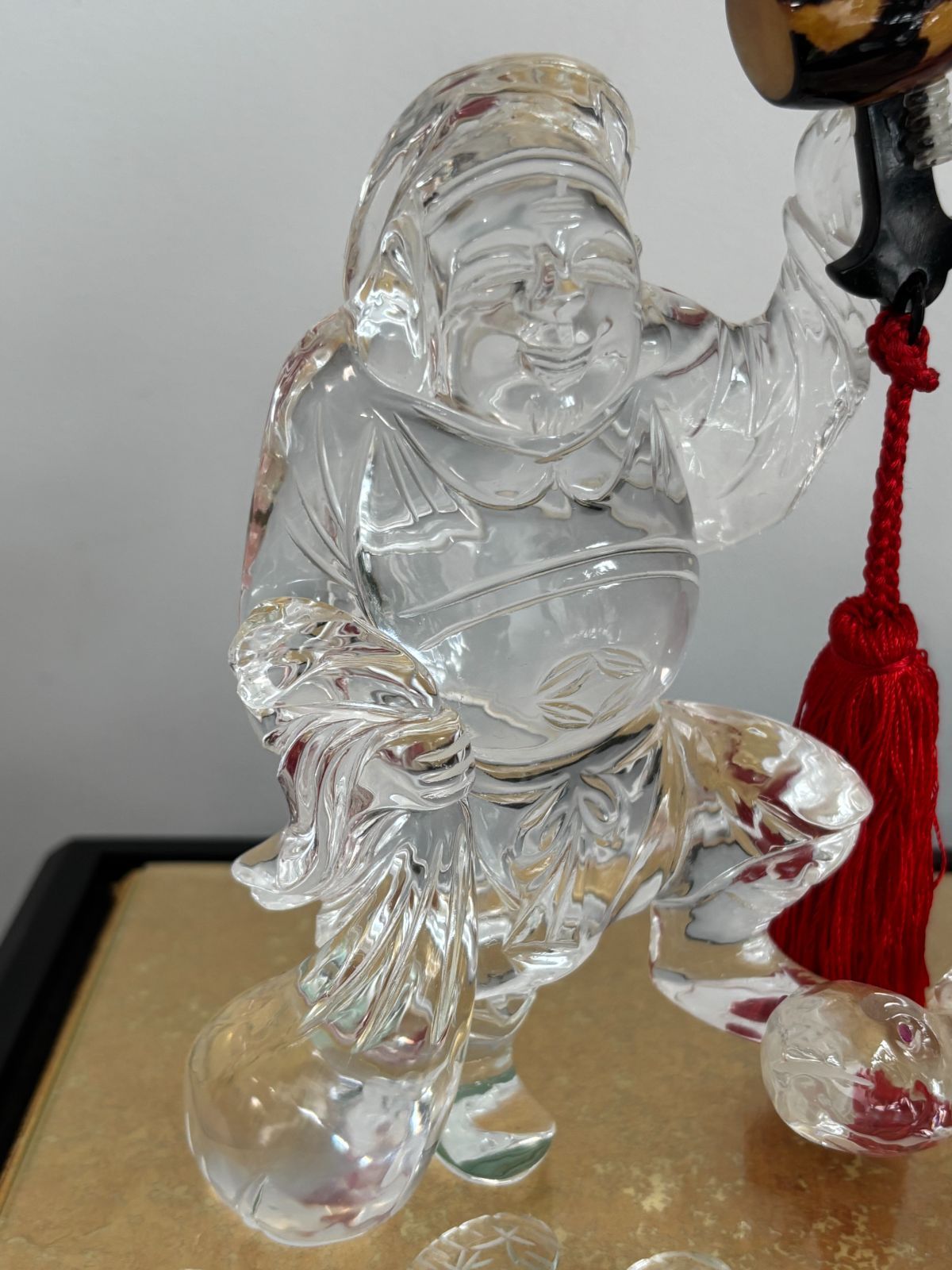 恵比寿&大黒天ペアセット　満月のエネルギーを注入した透明度の高い水晶 美品 天然水晶工芸品「恵比寿大黒」招福来運 日本伝統工芸正会員