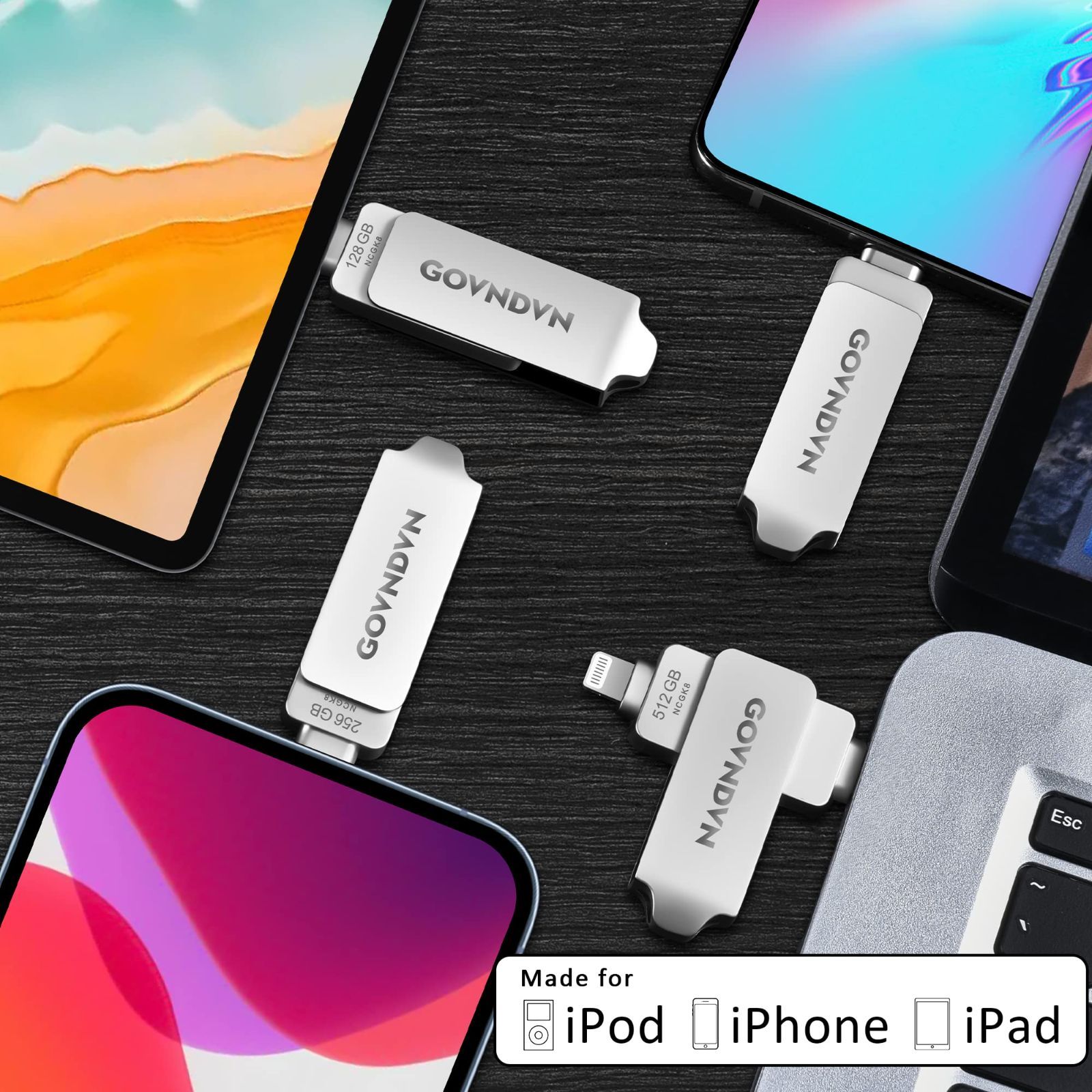 セール中】Apple MFi認証iPhone USBメモリー128GB iPhone USBフラッシュドライブ[iPhone/iPad用Lightning  USB Type Cコネクタを搭載 USBメモリ] iPadフラッシュメモリiPhone USB メルカリShops