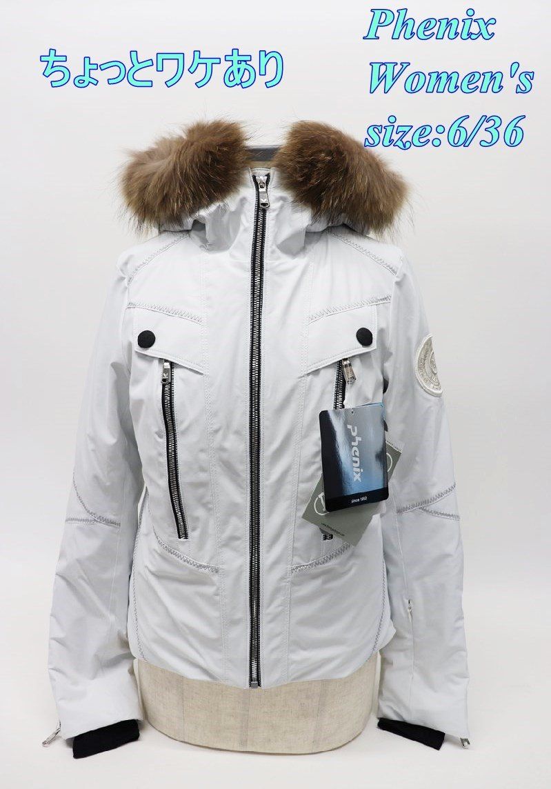 ややワケあり フェニックス レディース ネックウォーマー付き スキージャケット 6|36 オフホワイト ES782OT69 R2510-122
