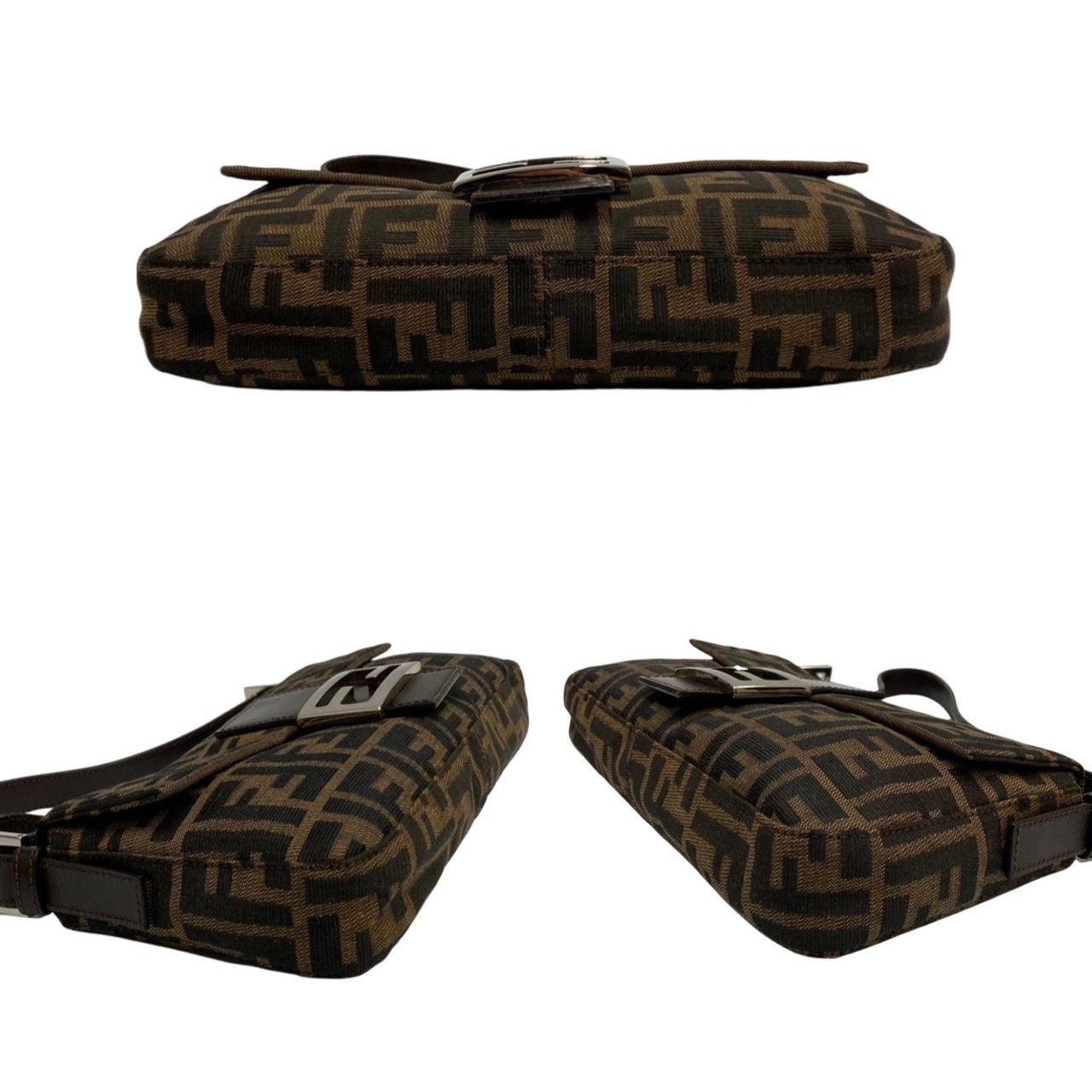 極 美品 FENDI フェンディ マンマバケット ズッカ 柄 FF ロゴ 金具