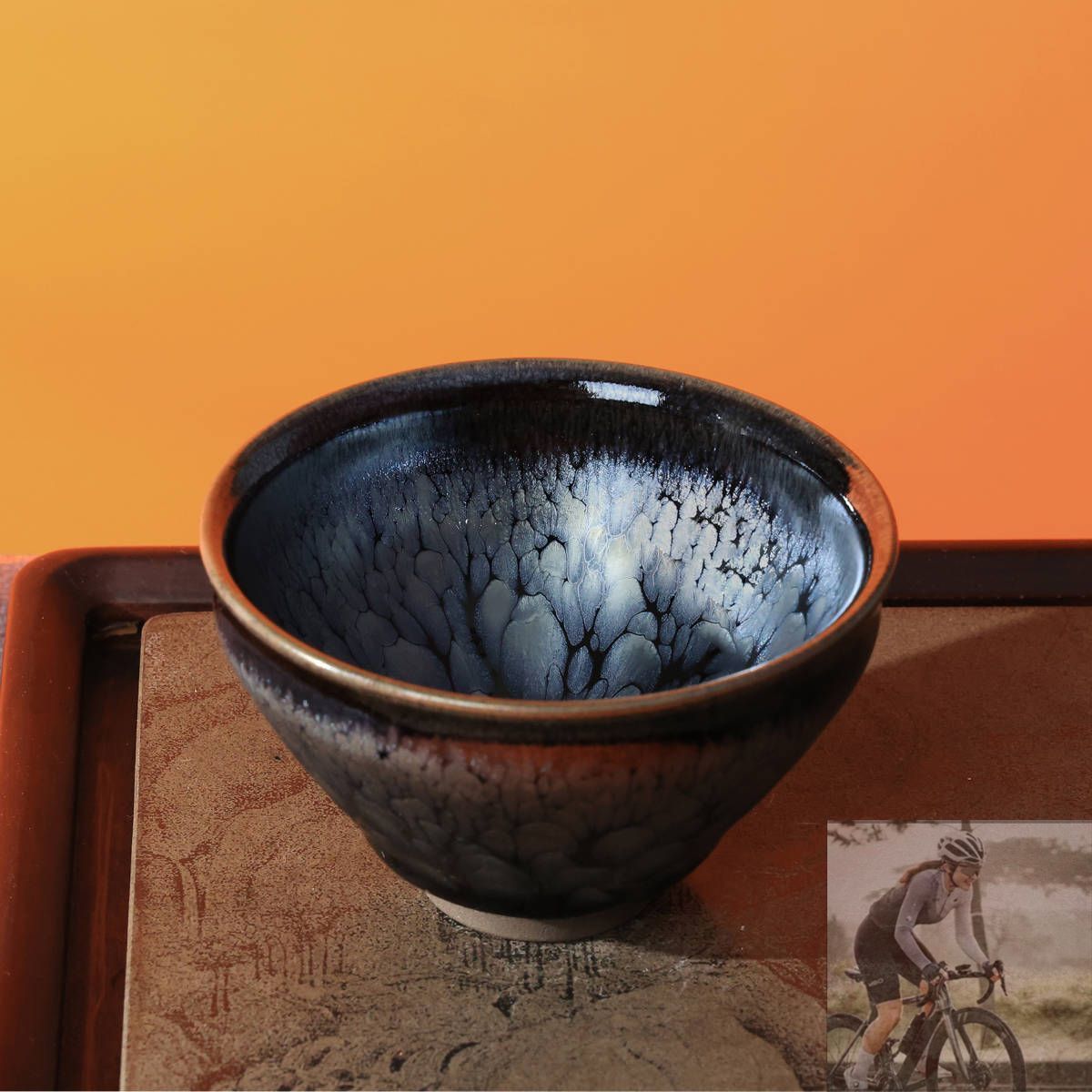 新品未使用！】抹茶碗 茶道 高級茶碗 お茶 茶道具 オレンジ