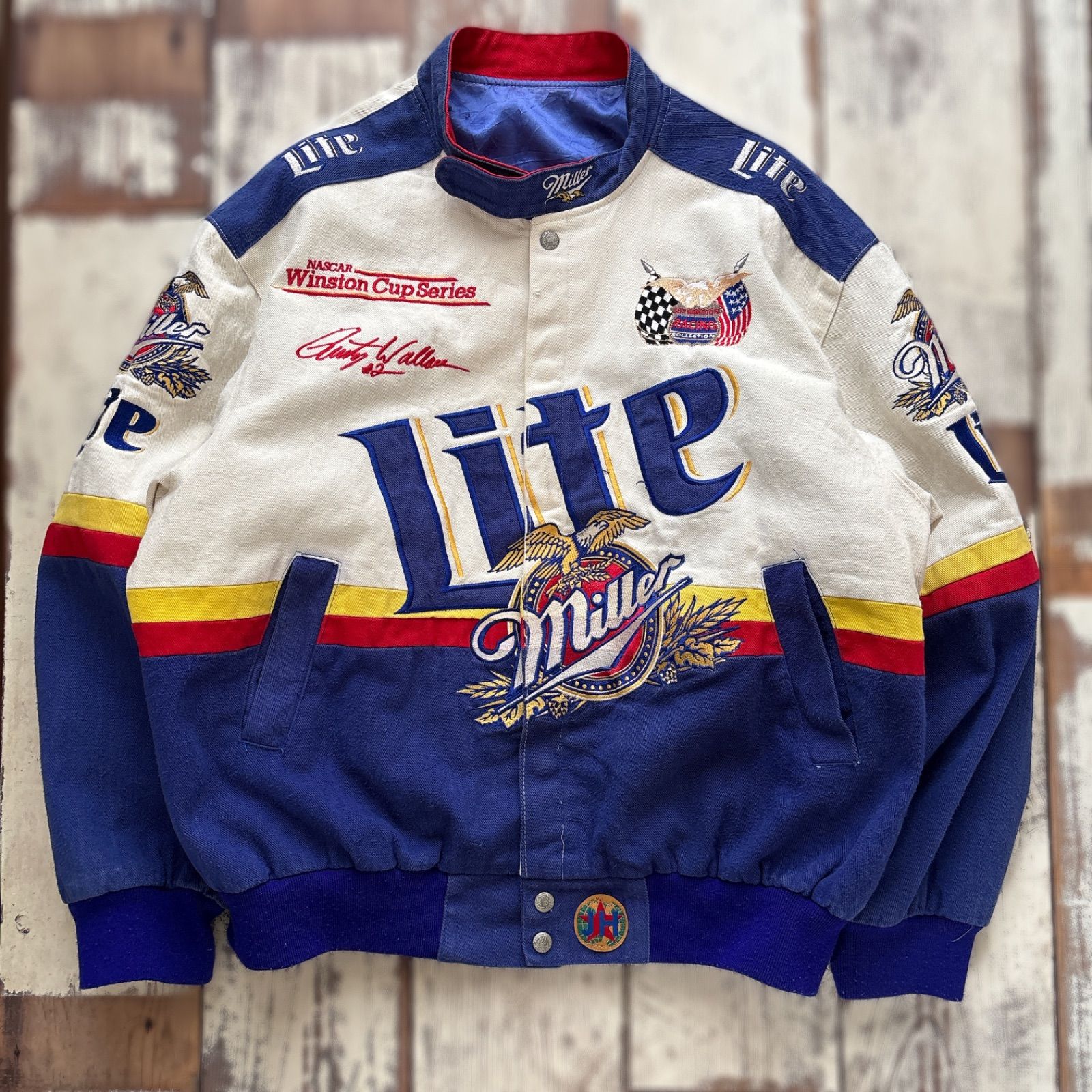 90s Jeff Hamilton ナスカー Miller Lite レーシングジャケット ブルゾン L
