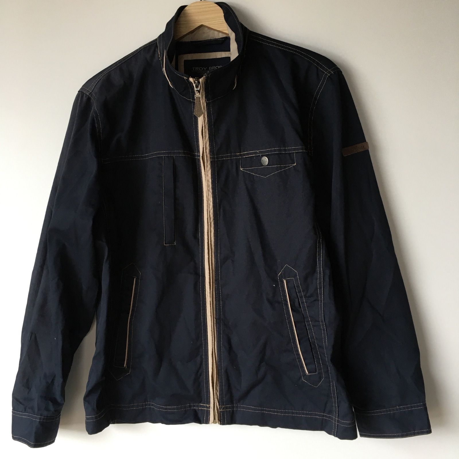 トロイブロス フルジップジャケット メンズ M ネイビー 