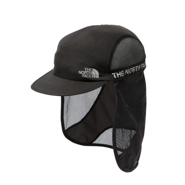 THE NORTH FACE ザノースフェイス ランニングキャップ RUN SHIELD CAP NN02377 ブラック ランシールドキャップ 日除け ひらひら サンシェード 日焼け防止 対策 トレラン トレイルランニング マラソン ランニング ジョ