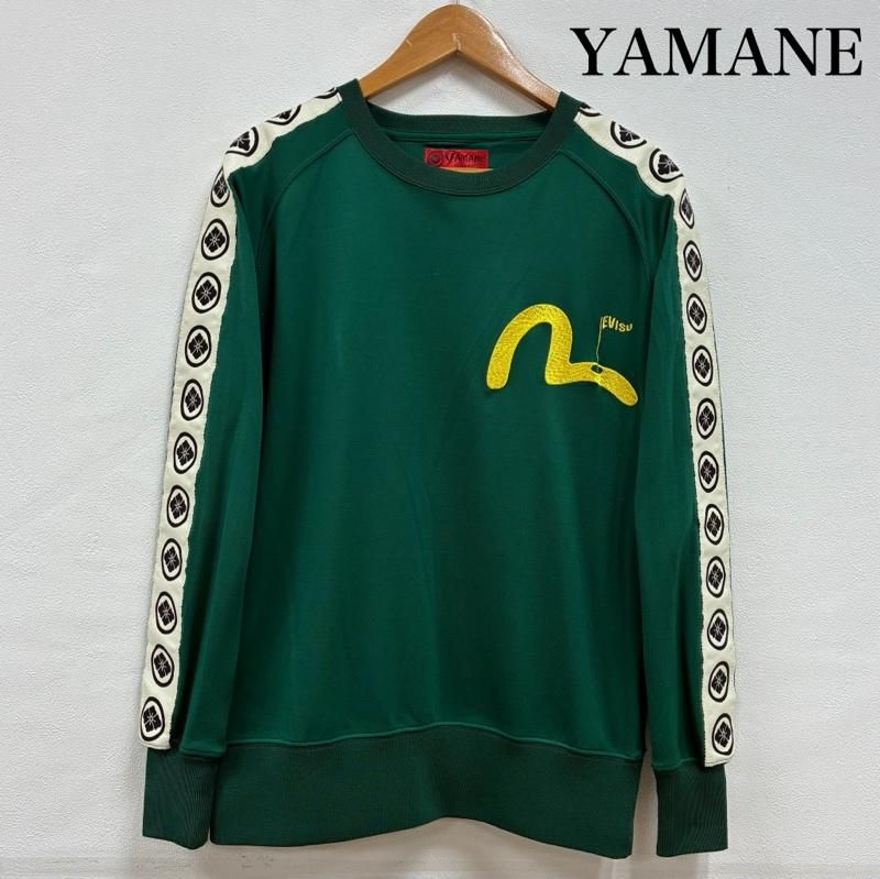 ヤマネ YAMANE エヴィス EVISU カモメ トレーナー 40 ⭕️ YAMANE ヤマネ Tシャツ 長袖 カモメ 刺繍 スリーブ 家紋 テープ