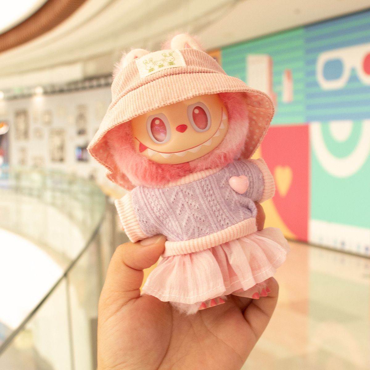 ラブブ labubu 　ぬいぐるみ服着せ替え服　豪華6点セットHオレンジ labubu ぬいぐるみ 服 着せ替え LABUBU ラブブ ぬいぐるみ 17cm