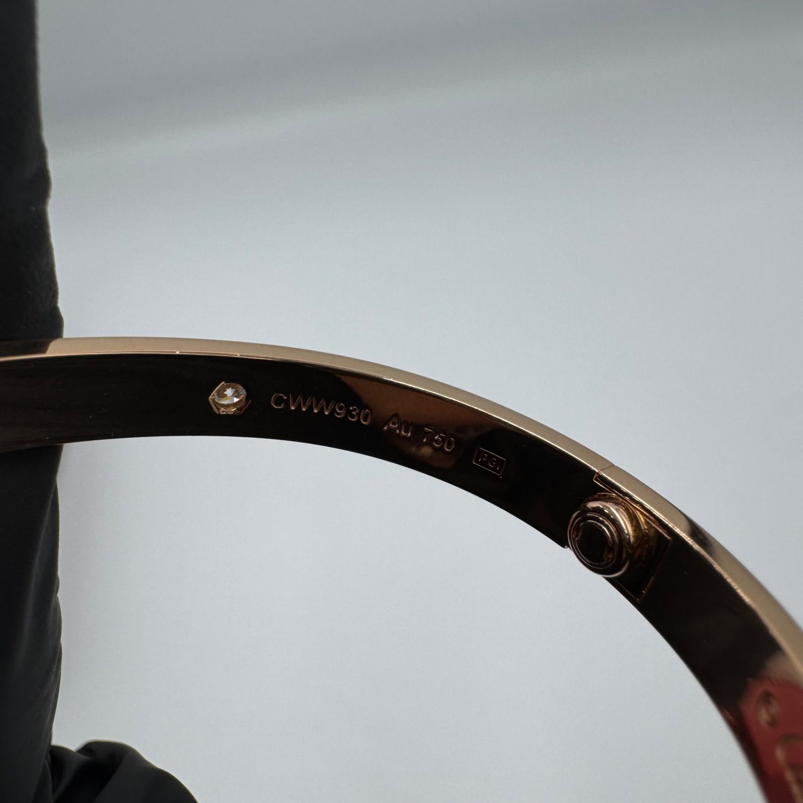 保証書付き】Cartier ラブブレス ハーフダイヤモンド ピンクゴールド  