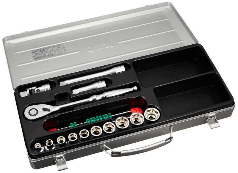 京都機械工具(KTC) ソケット レンチセット TB410 差込角:12.7mm 14点 1セット 京都機械工具 TB410 12.7sq.ソケットレンチセット 14点 市場KYOTO