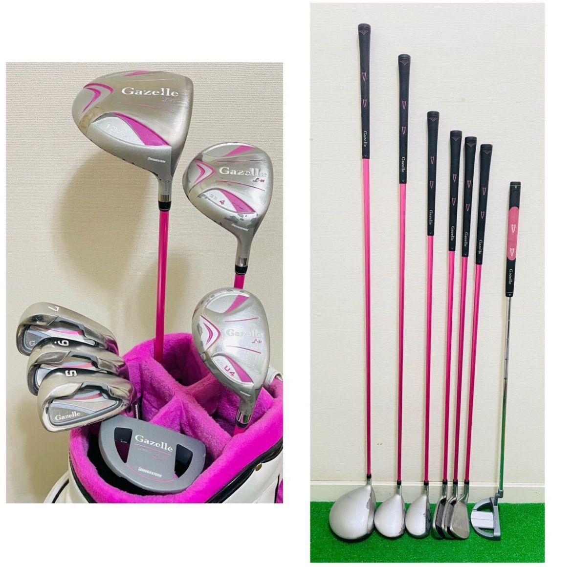 9035 Gazelle レディース ゴルフクラブ7本セット 女性用 右利き フレックスL ブリヂストン ヘッドカバー