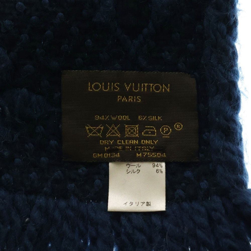  LOUIS VUITTON ルイヴィトン エシャルプ ロゴマニア モノグラム フリンジ マフラー ブルー M 75504 その他 その他
