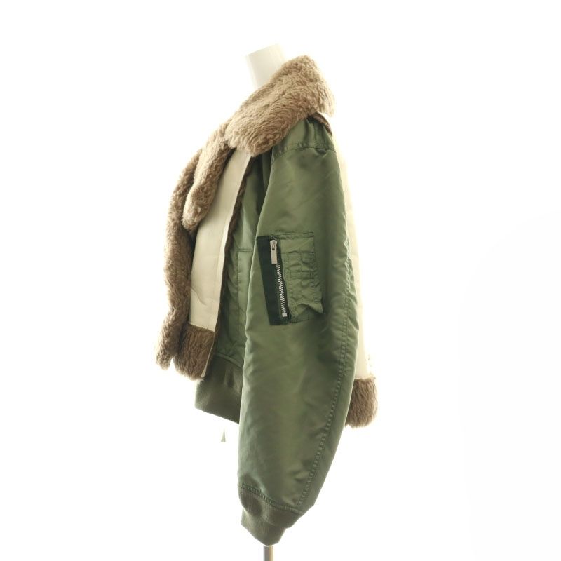 サカイ sacai ファイクシアリングナイロンツイルブルゾン フェイク