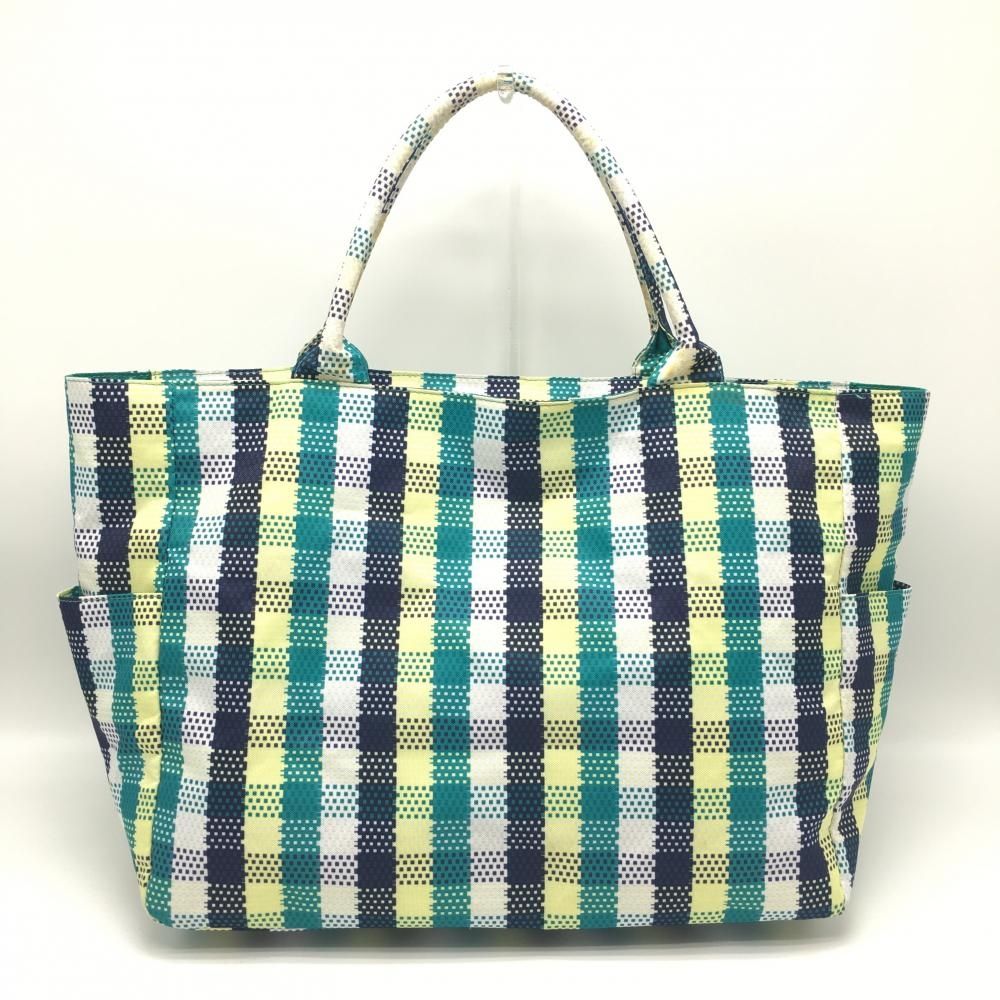ジャックバニー ロッカーバッグ 白×ネイビー×イエロー チェック