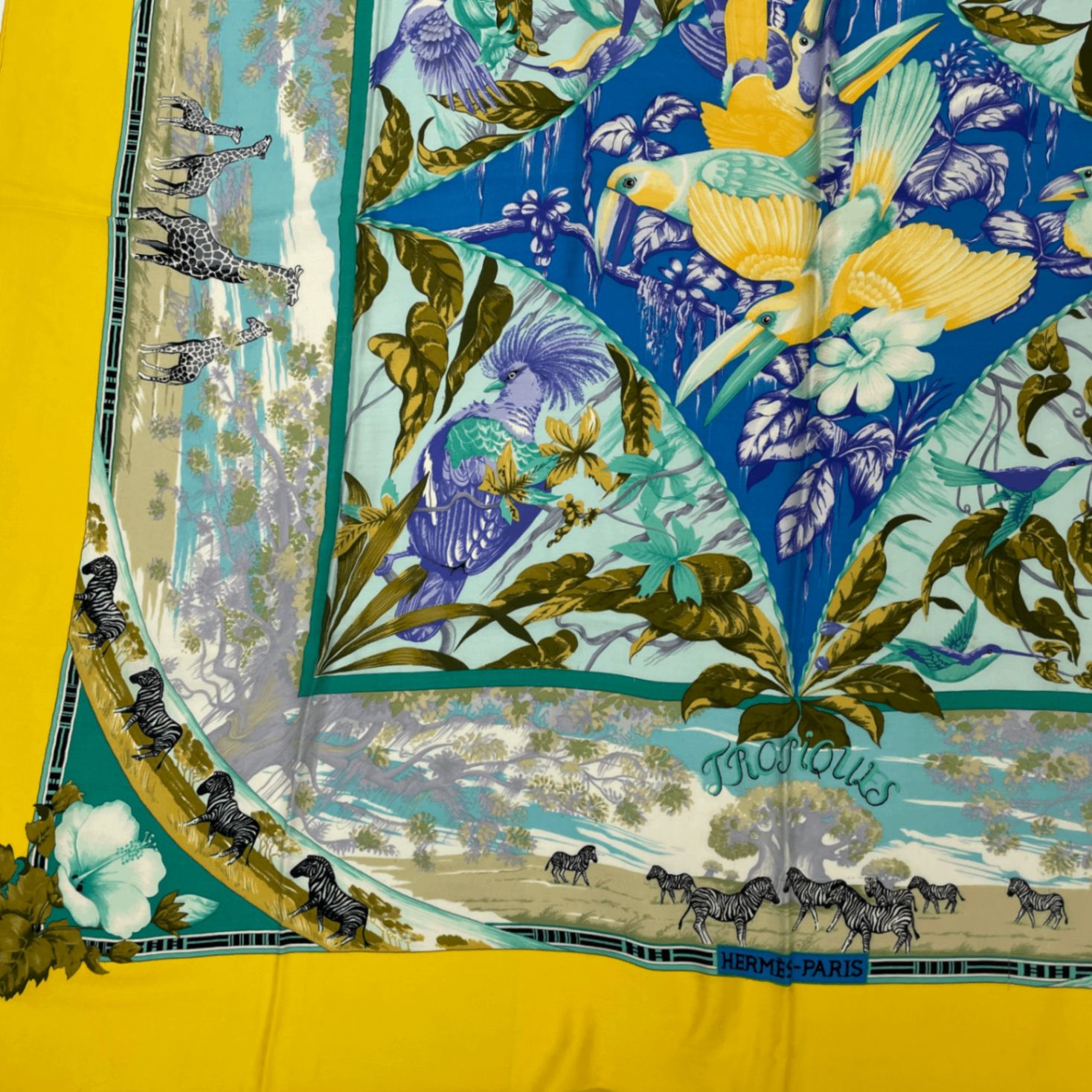 HERMES エルメス カレ140 スカーフ TROPIQUES トロピック 美品 HERMES エルメス カレ140 大判 スカーフ TROPIQUES