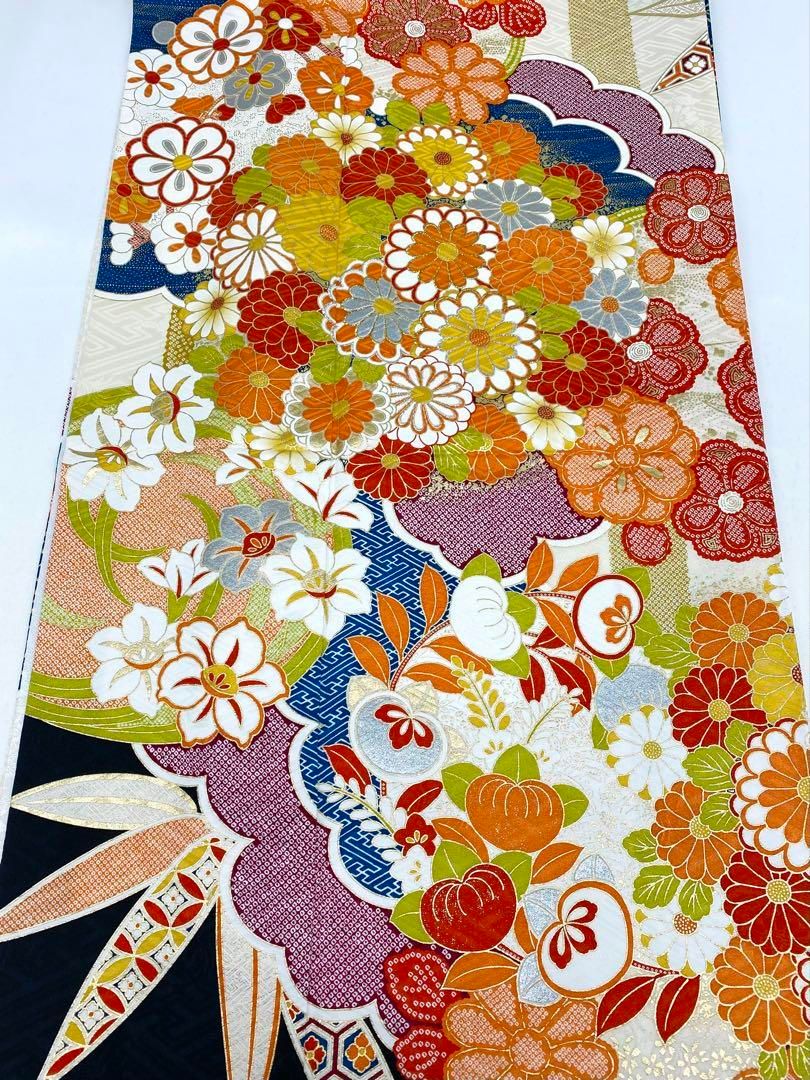 振袖 豪華 刺繍 金彩 大輪 身丈166cm 撥水加工済 振袖 豪華 大輪 金駒 金彩 刺繍 紋意匠 身丈166cm 撥水加工済