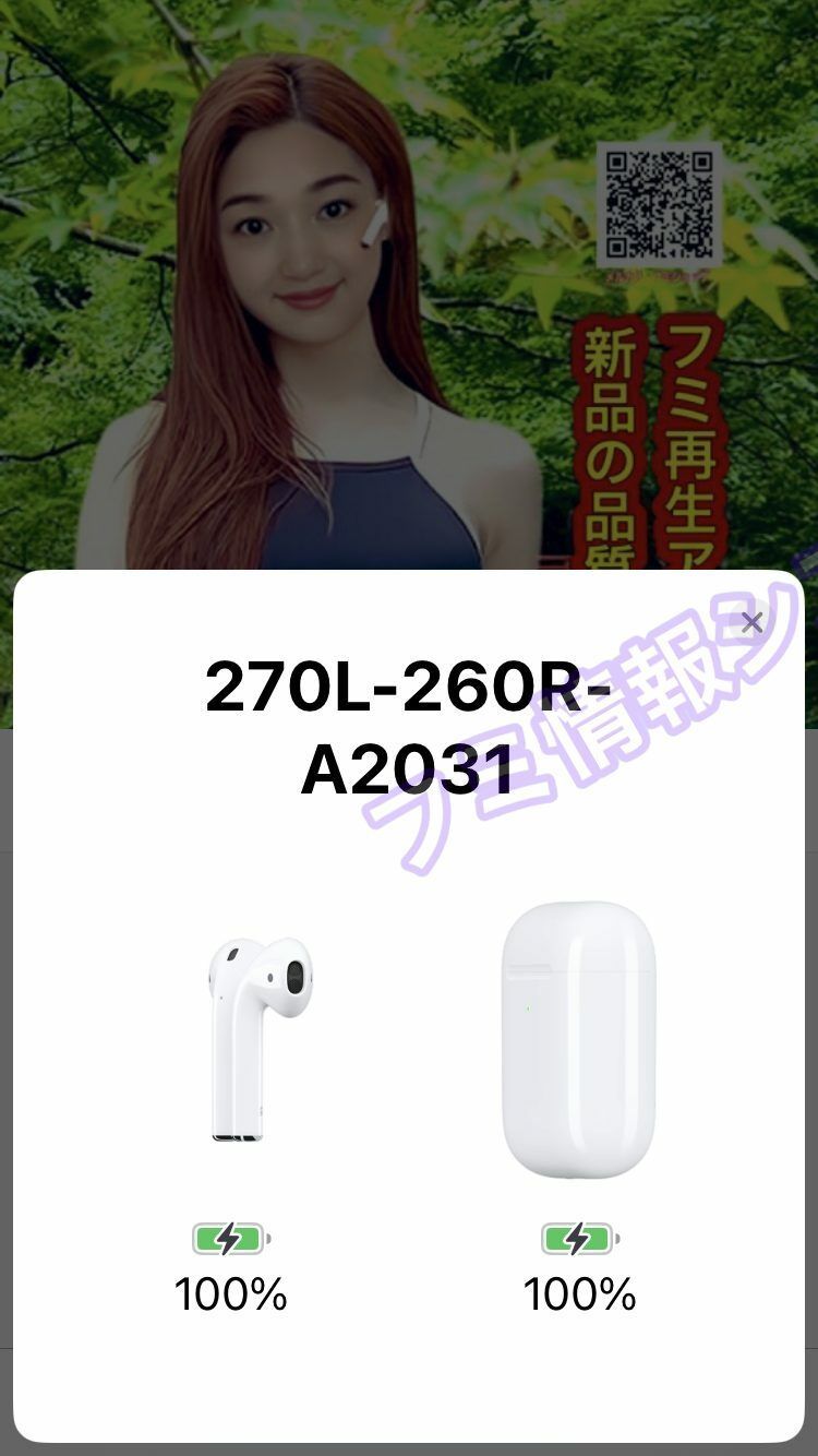 アップルAirPods左耳/A2031/第２世代/電池４時間/良品270L