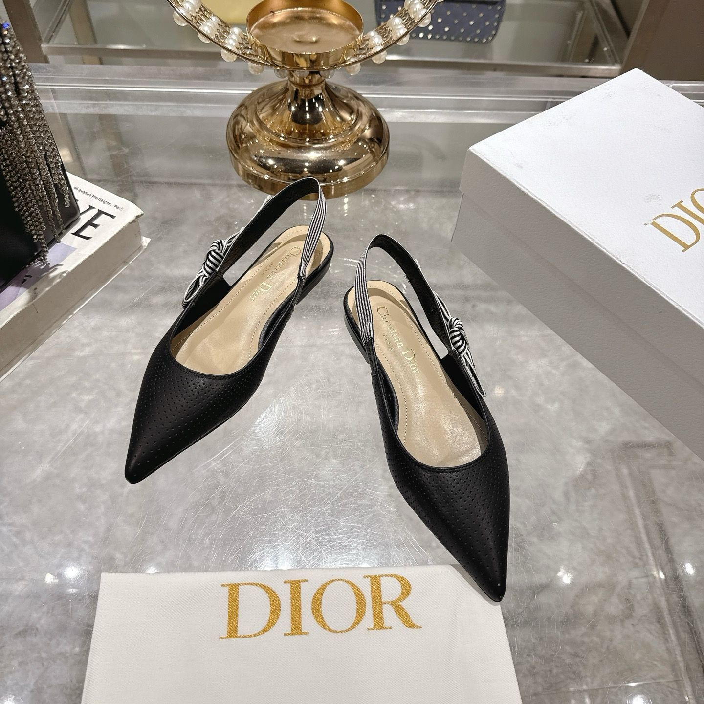 Dior ディオール テーパード トゥ フラット / ハイヒール