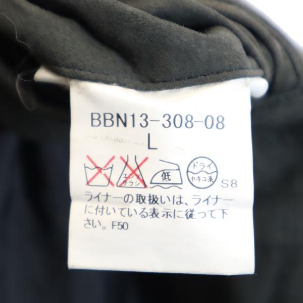 バーバリー 三陽商会 日本製 フェイクレザー ライナー付き コート L 黒
