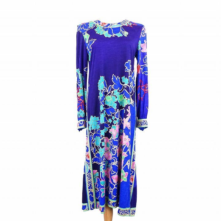 レオナール ウール シルク フラワー ワンピース ドレス ロング  