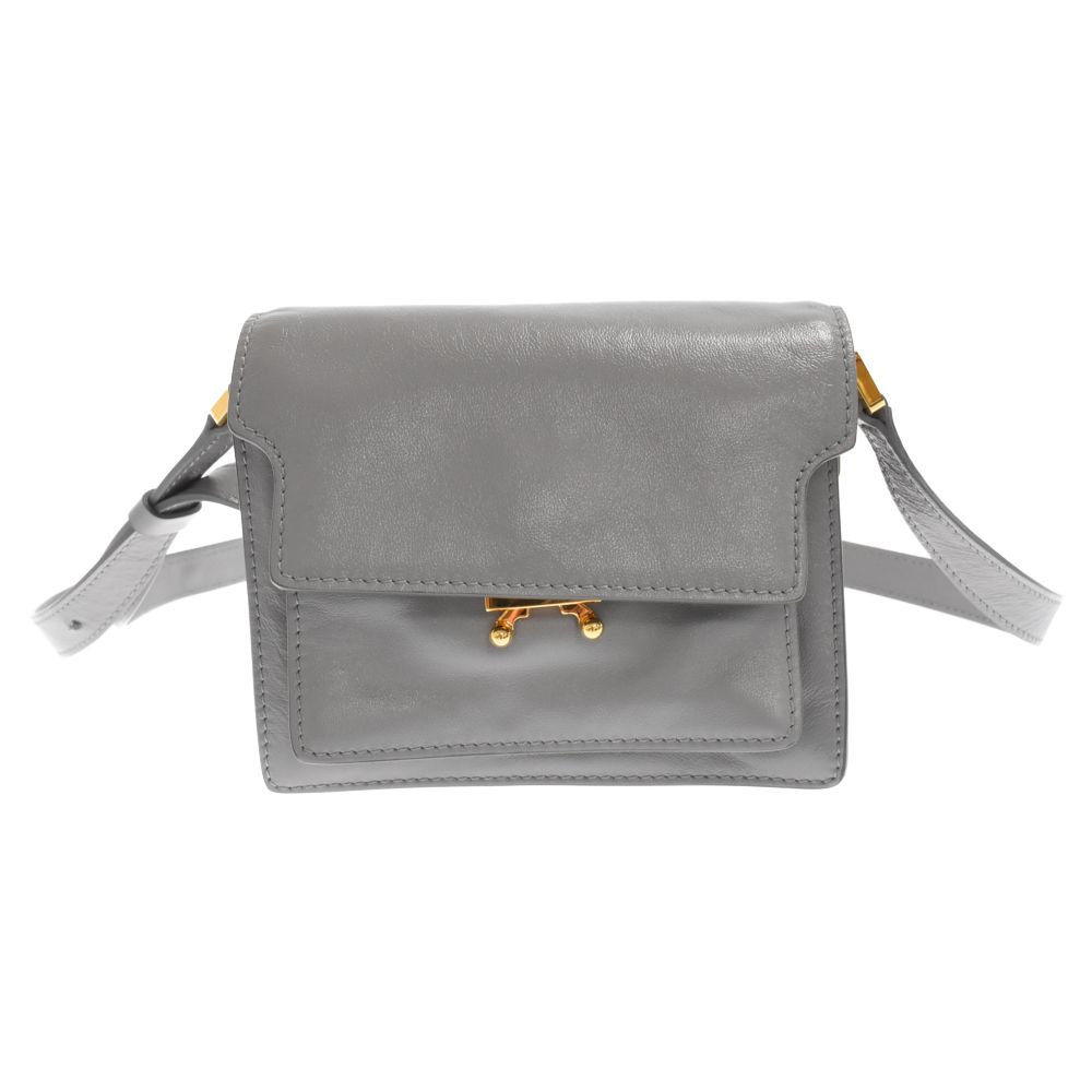 MARNI (マルニ) MINI TRUNK SOFT ミニ トランクソフト レザー ショルダーバッグ グレー SBMP0075Y0