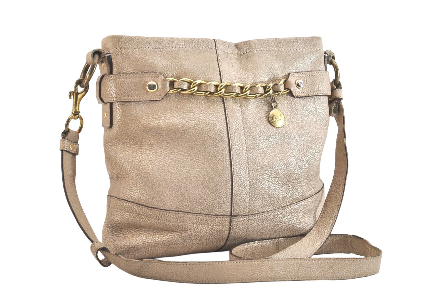 COACH コーチ ヴィンテージ ショルダークロスボディーバッグ 財布 レザー F18863 ベージュ 2832N