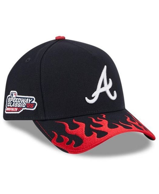 送料無料 ニューエラ メンズ 帽子 アクセサリー Men s Navy Atlanta Braves 2025 MLB Speedway Classic A-Frame 9FORTY Adjustable Hat Navy