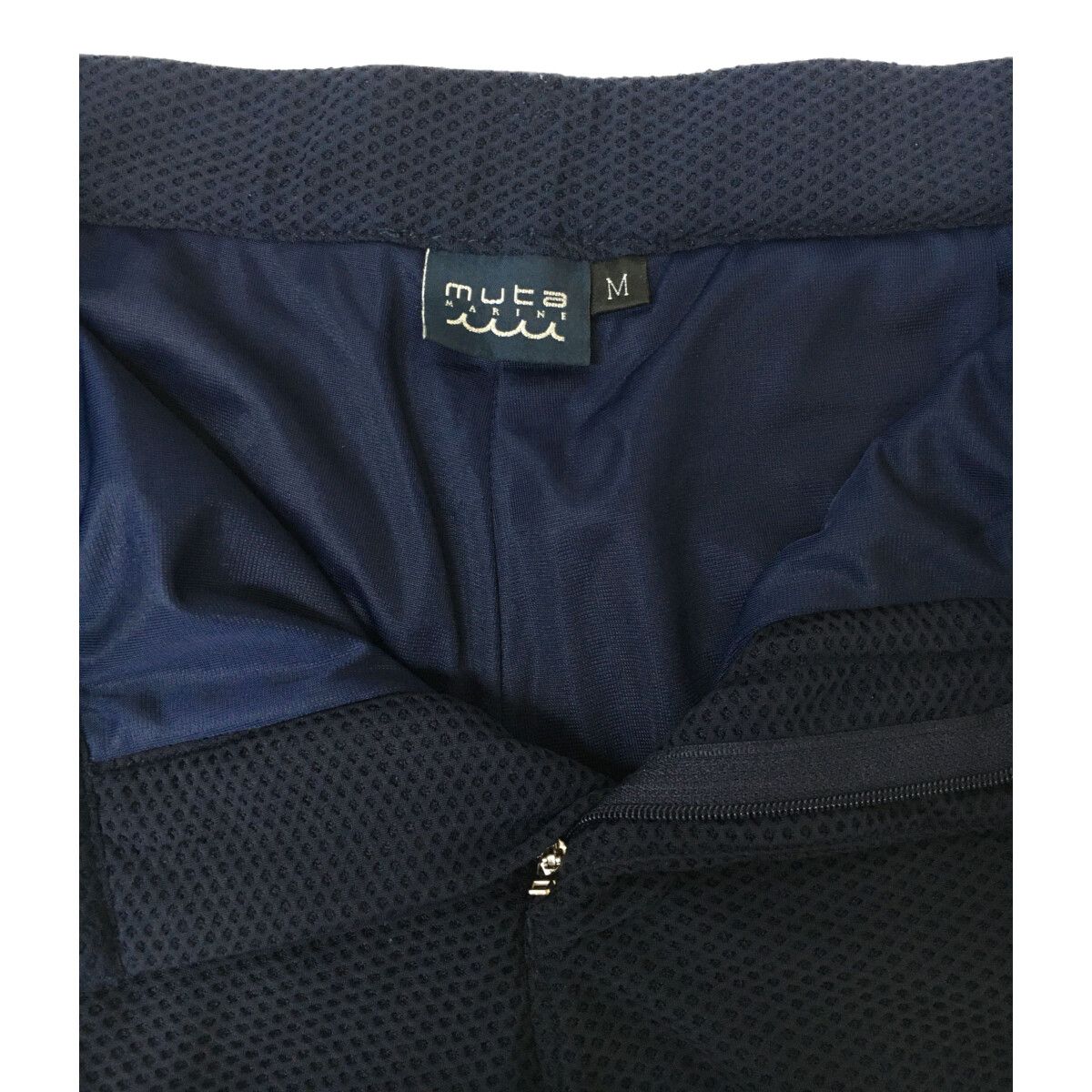 coco 中古 ムータマリン muta MARINE メンズ ハーフパンツ M 紺  ネイビー メッシュ 裏地付き 中古 メンズ ムータマリン muta MARINE ハーフパンツ M 紺