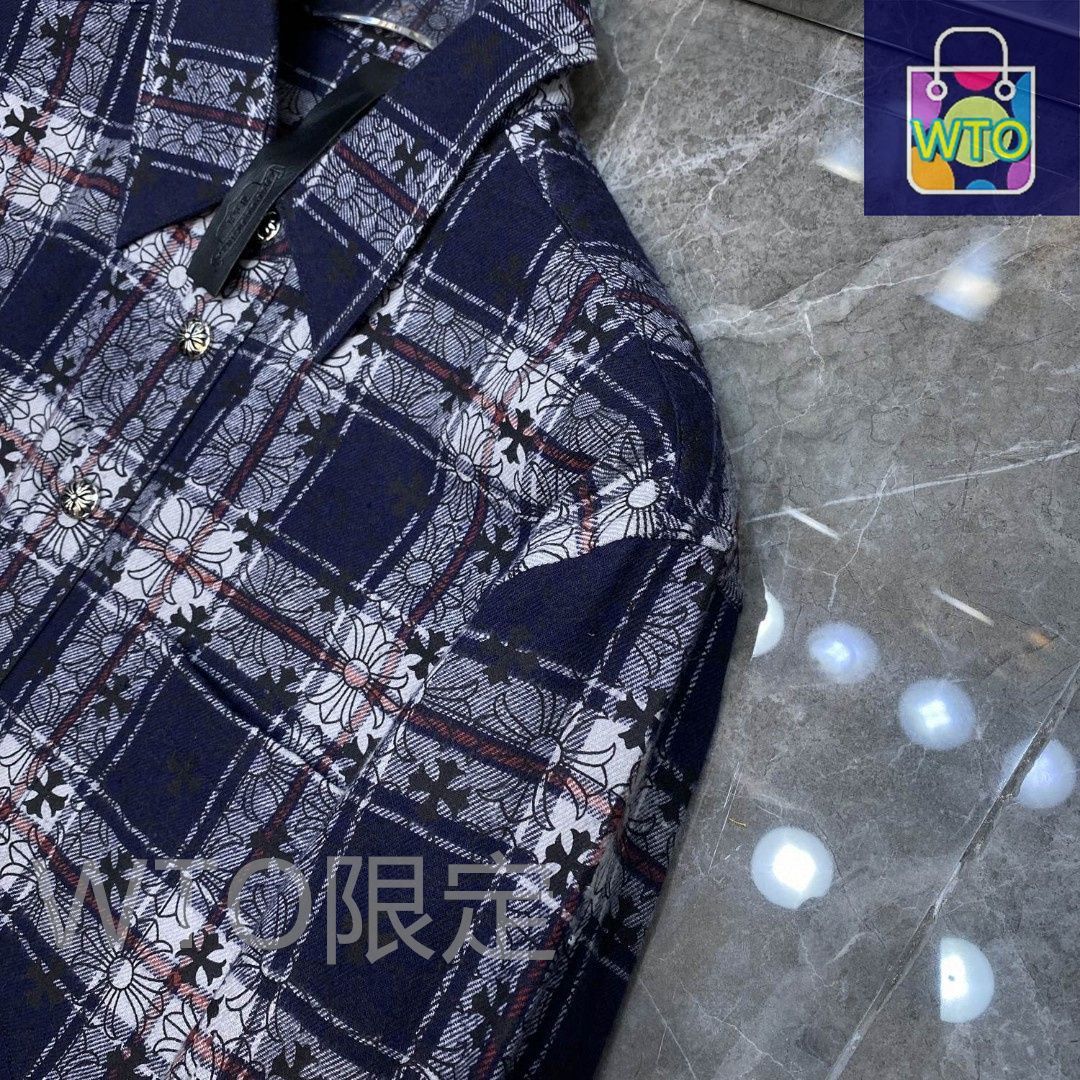 本日限定WTO】Chrome Hearts メンズ シャツ フルクロス 刺繍