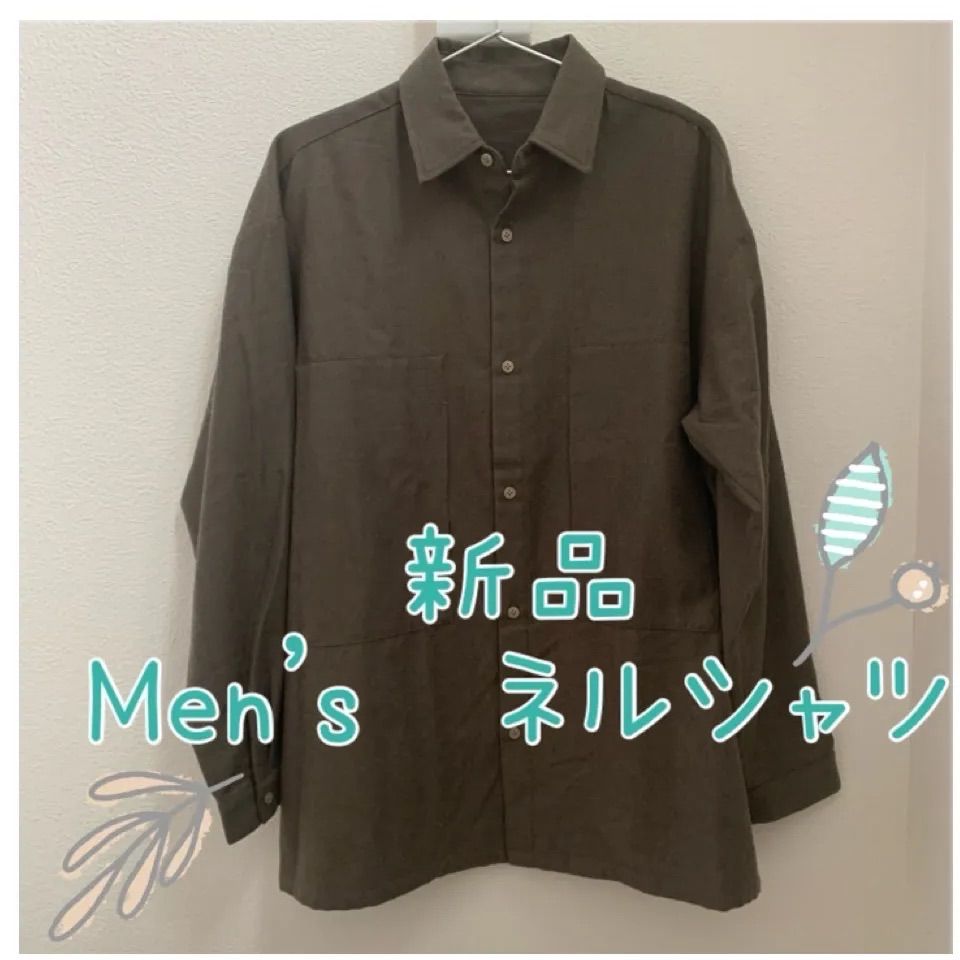 新品】Men's ネルシャツ ブラウン たがり(雑貨・天然石・衣類) SHOP メルカリ