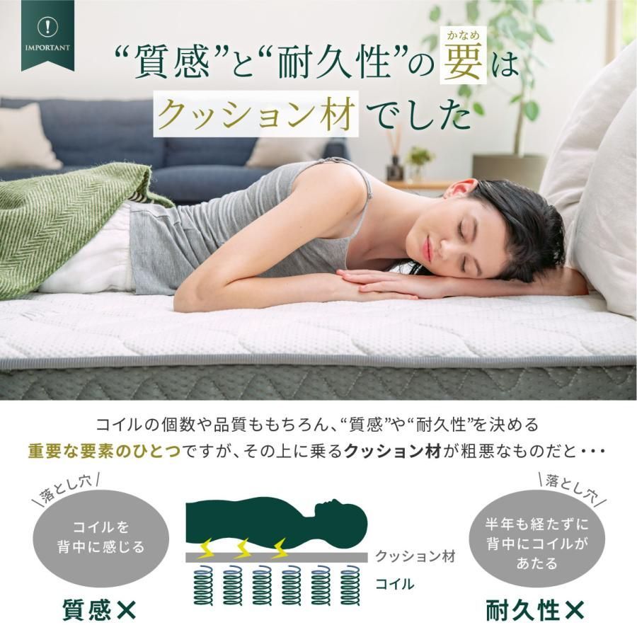 GOKUMIN マットレス ポケットコイル ダブル ブラック 厚20cm スプリングマットレス 高反発マットレス 硬めの寝心地 腰痛対策