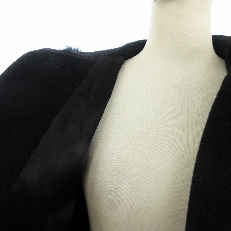 ハロッズ Harrods 美品 ポンチョ フード フォックスファー付き モヘヤ