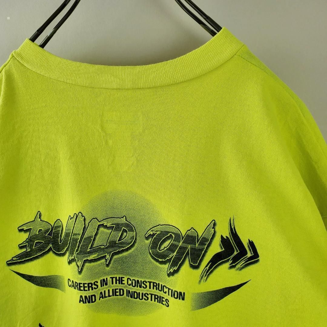 USA製LIFEWEARバックプリントロゴTシャツ明るい蛍光カラー