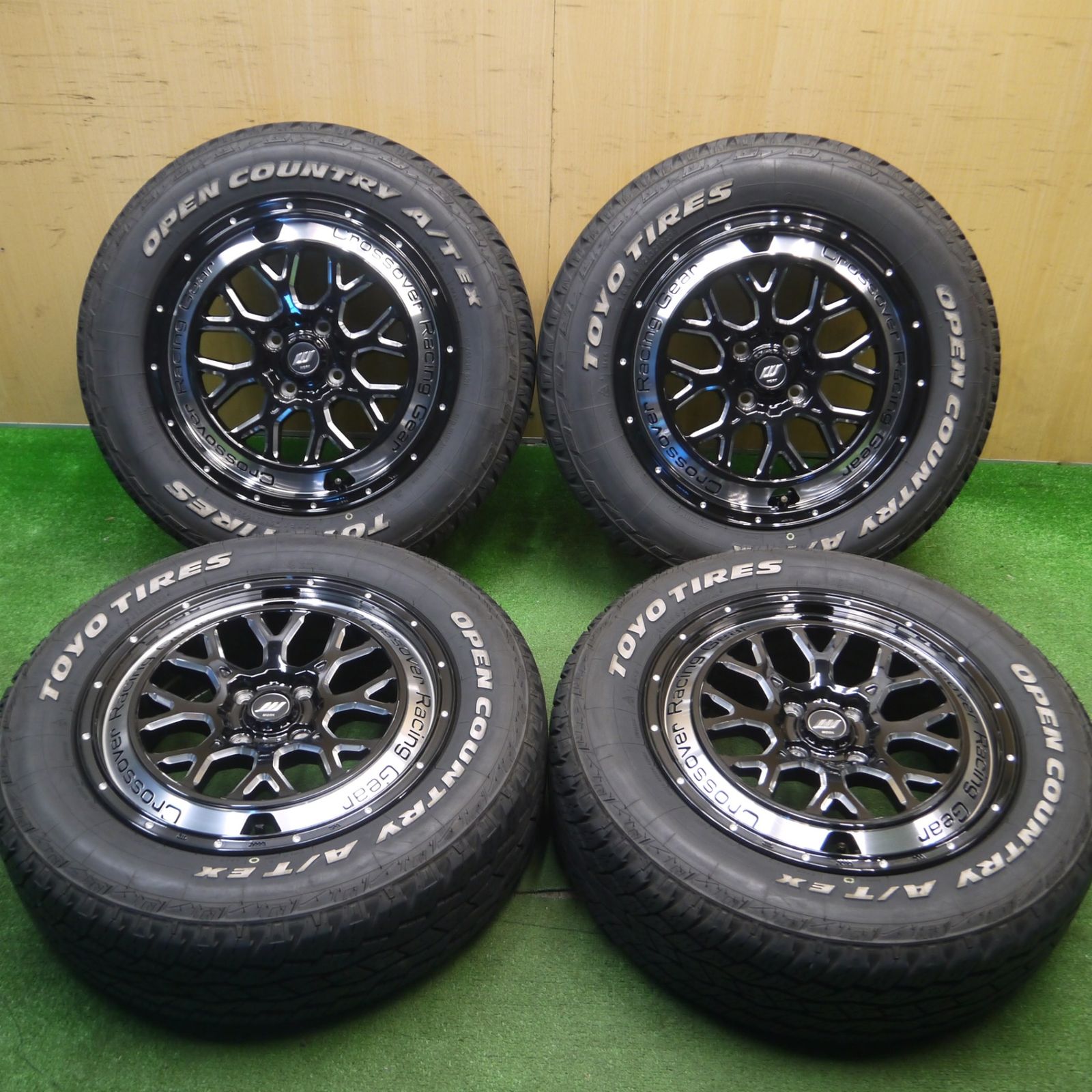 バリ溝 23年 キレイ 9.5分 WORK Crossover Racing Gear CRAG CKV 195|65R16 トーヨー オープンカントリー A|T EX ホワイトレター ワーク PCD100|4H 5020404Hノ