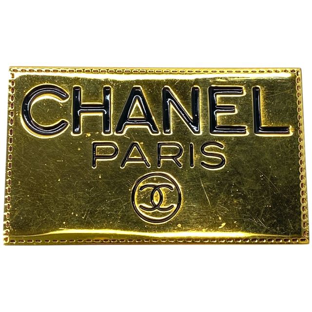 CHANEL シャネル　ブローチ　ゴールド　プレート CHANEL SALE シャネル ロゴ プレート ブローチ ゴールド