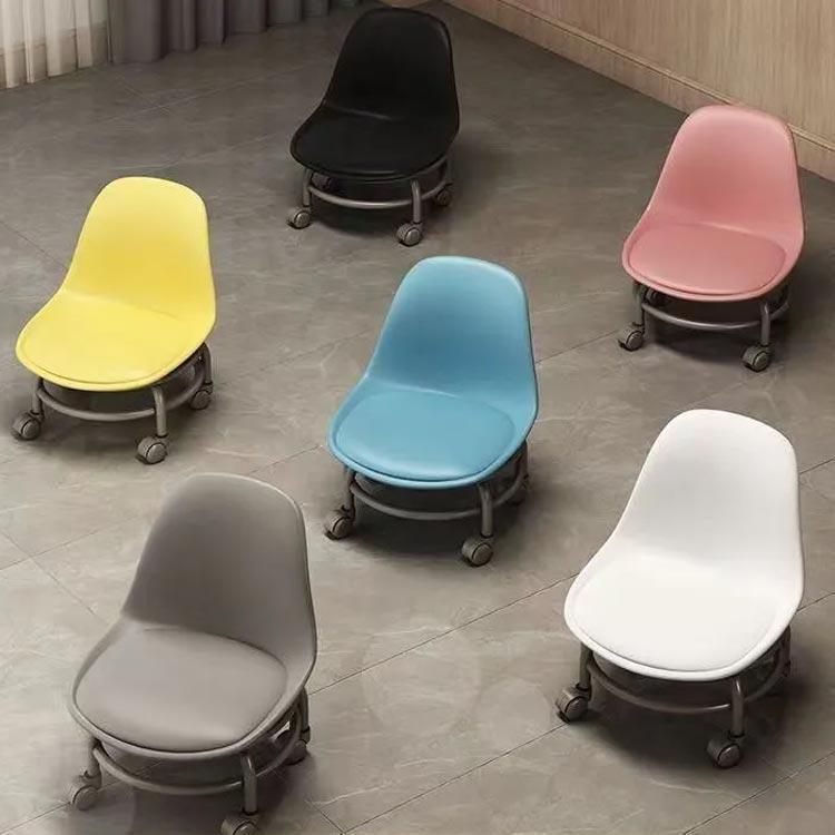 椅子低いスツールキャスター付リビングお洒落ローチェアロータイプ背もたれ作業用360°回転可能静音防水柔らかい高反発多機能