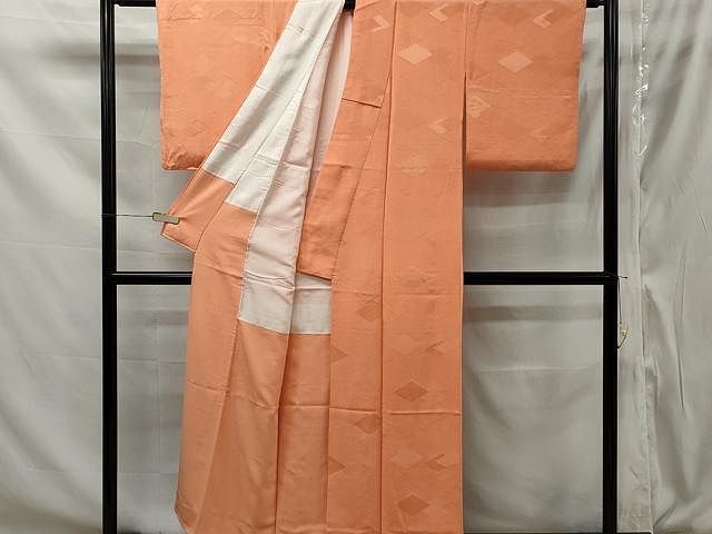 平和屋着物○上質な色無地 吉祥地紋 草色 正絹 逸品 CAAX5716gh