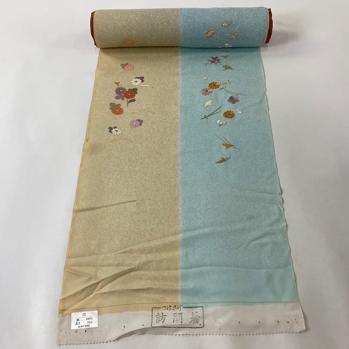 反物 名品 付下げ 扇面 短冊 赤茶 正絹 【中古】 - メルカリ 