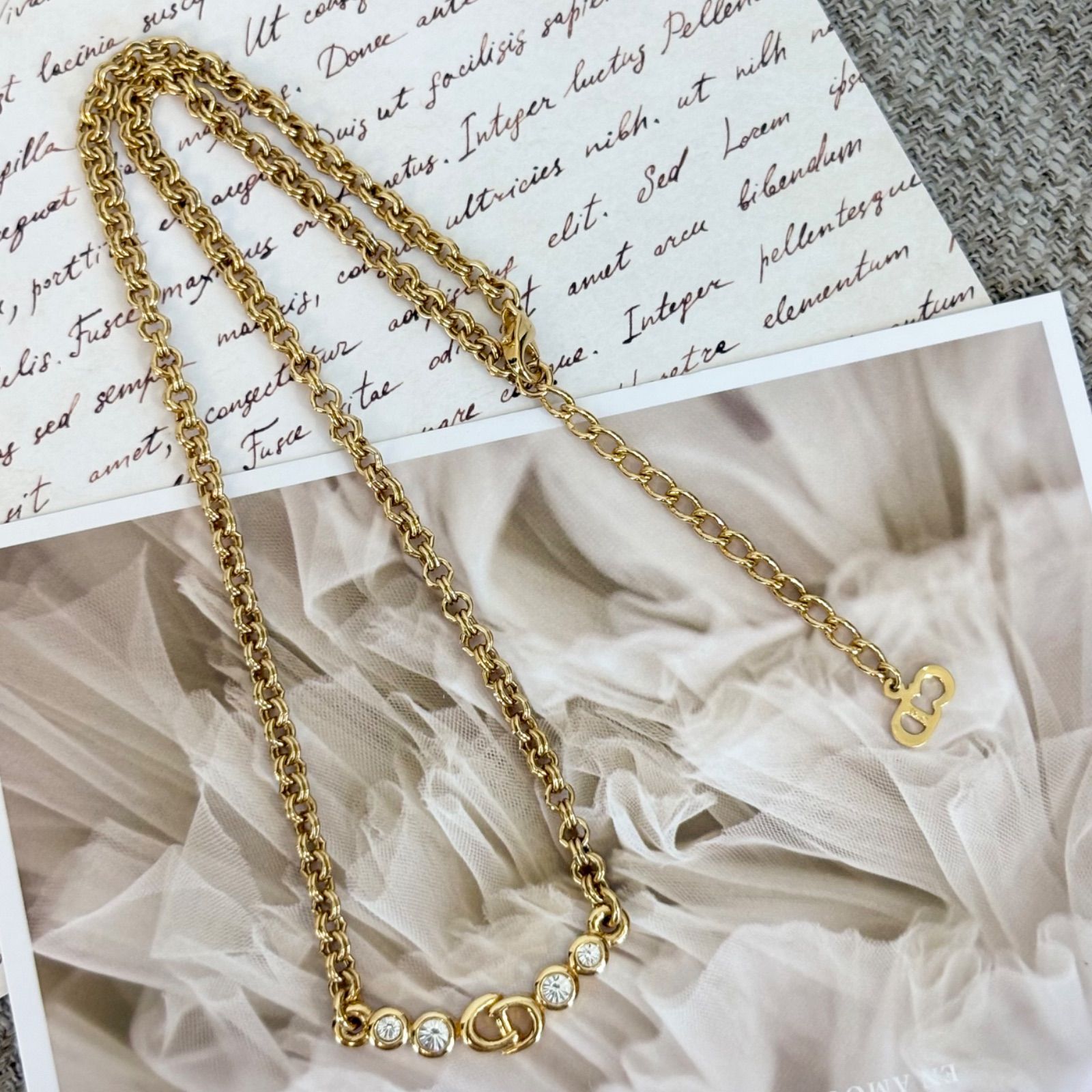 【極美品】Christian Dior ヴィンテージ CDロゴ　ネックレス箱付き Christian Dior（ヴィンテージ ディオール）CD ロゴ チャーム