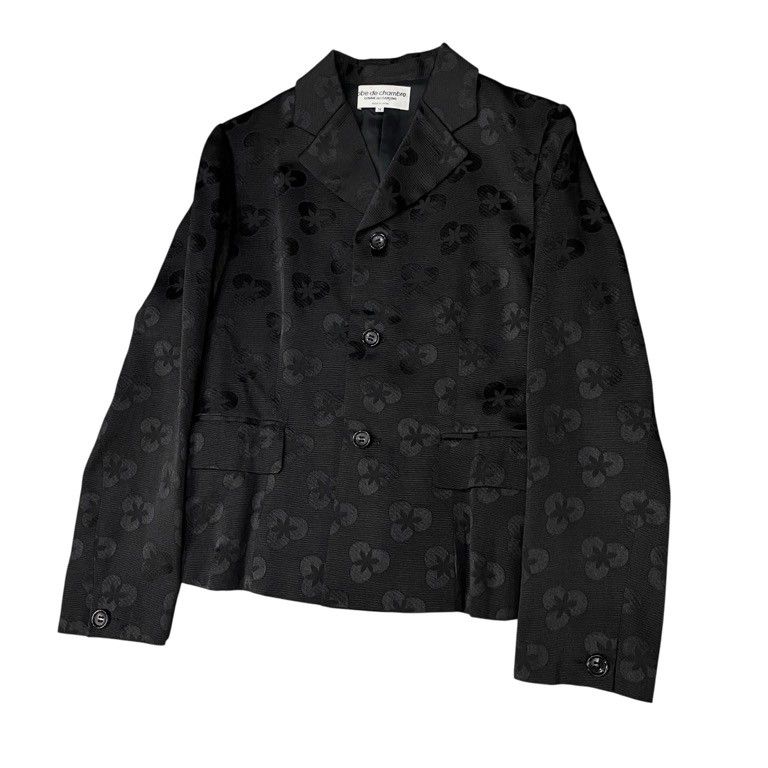 robe de chambre テーラードジャケット　ブラック　花 robe de chambre COMME des GARCONS 03AW フラワージャカード3B