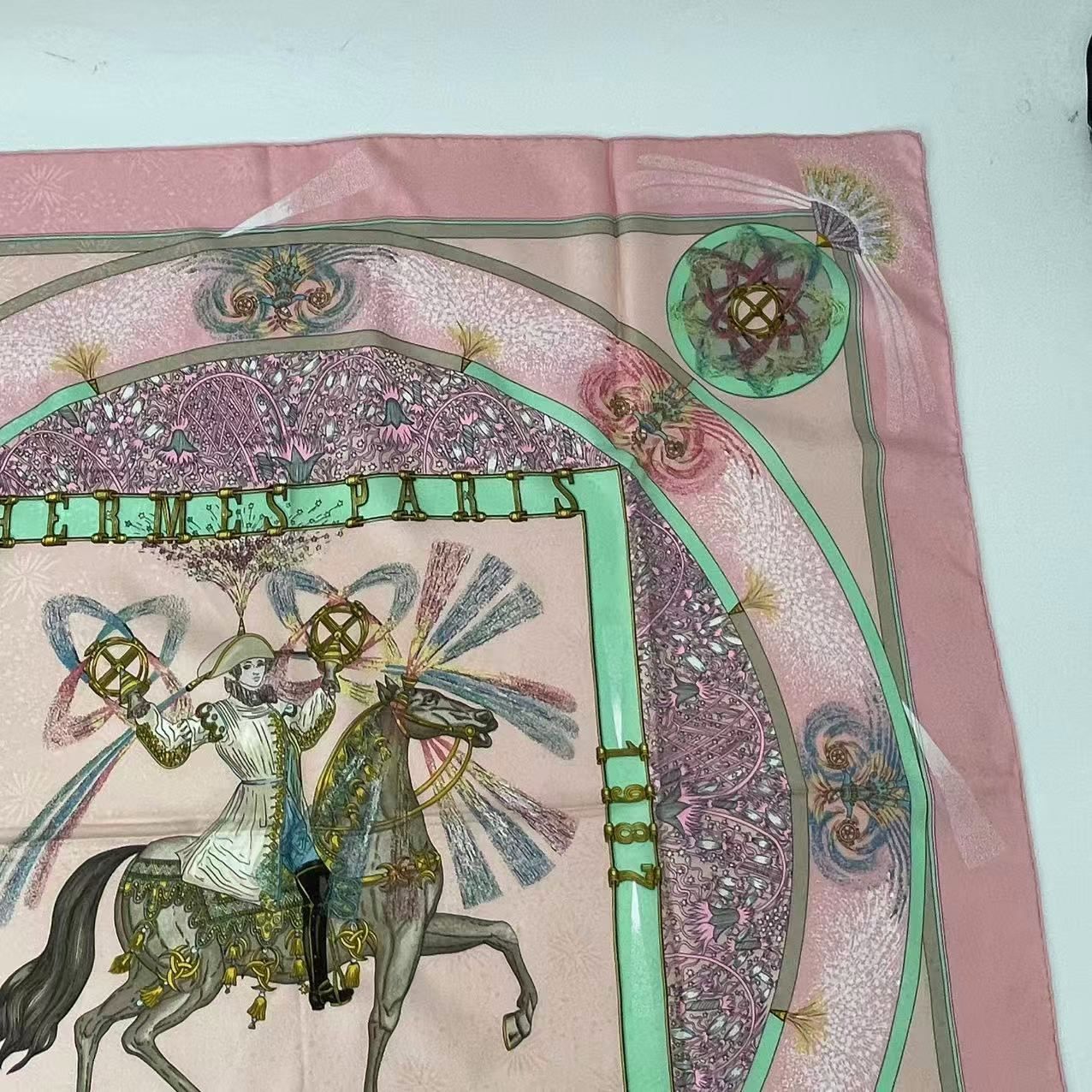 極美品 HERMES エルメス カレ90 シルク スカーフ FEUX DARTIFICE 技巧 