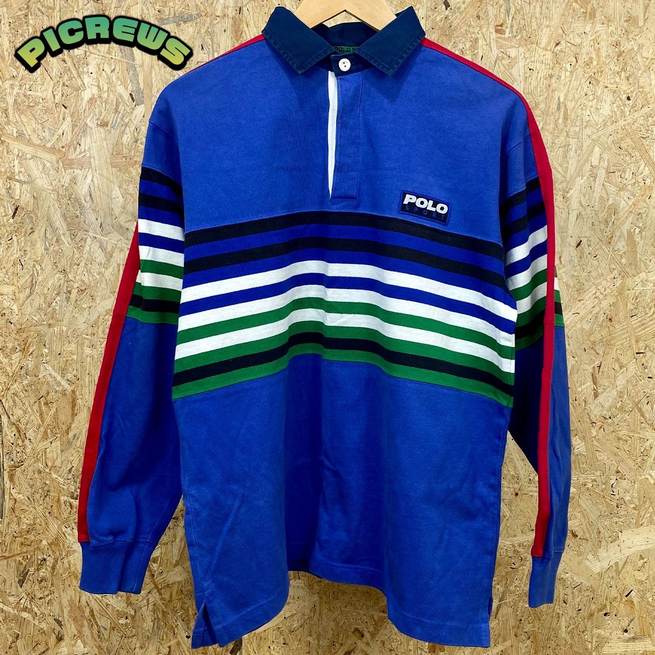 90s POLO SPORT ポロスポーツ ボーダー ラガーシャツ - メルカリ