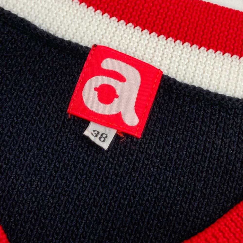 サイズ：38 ARCHIVIO アルチビオ Vネック ニットベスト ネイビー系