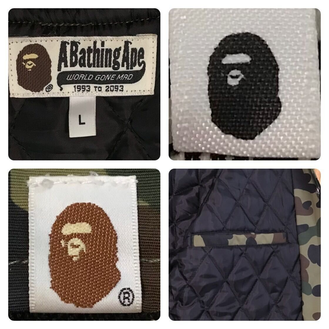 BAPE LOGO スタジャン Lサイズ 1st camo green a bathing ape