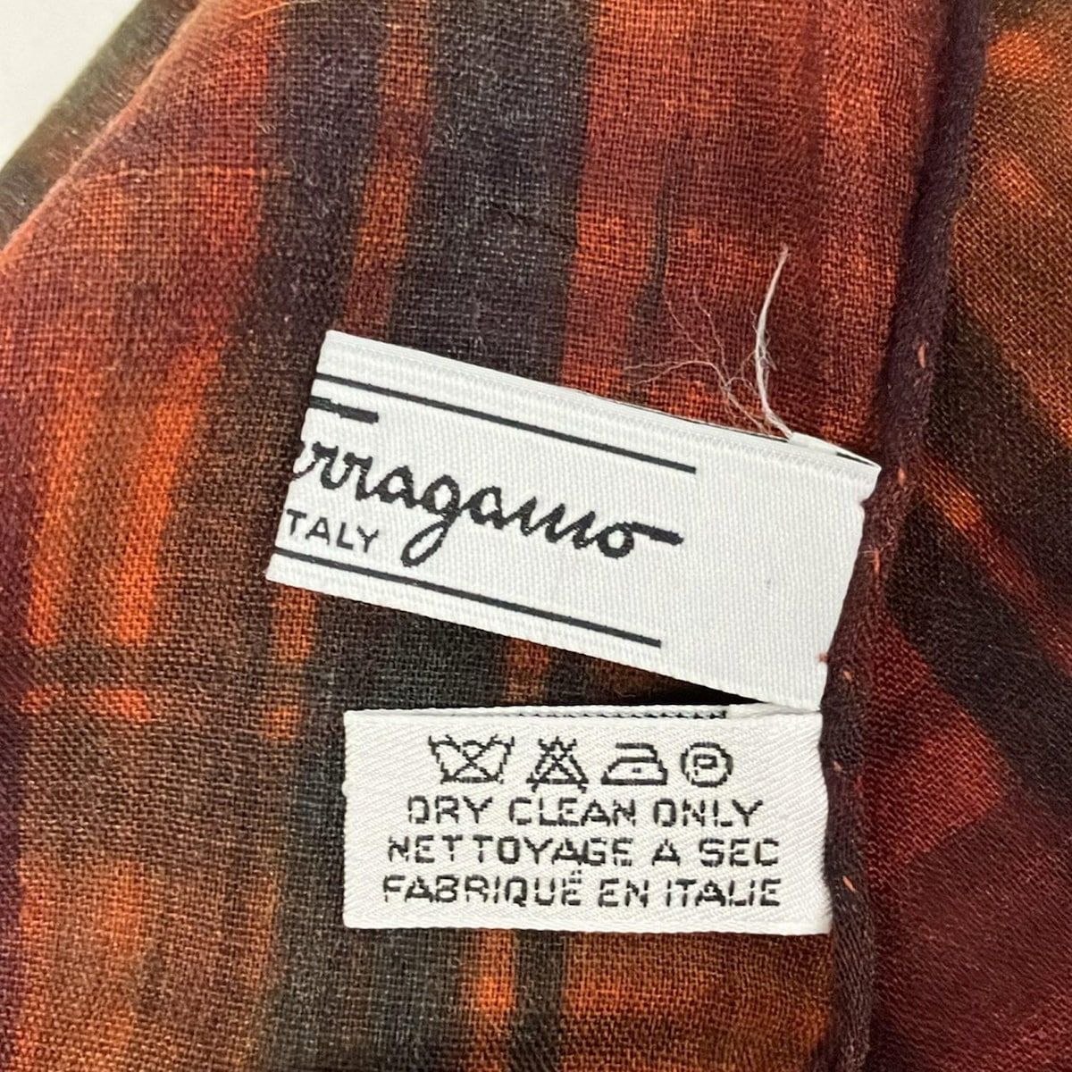 サルバトーレフェラガモ ストール(ショール) - オレンジ×ボルドー