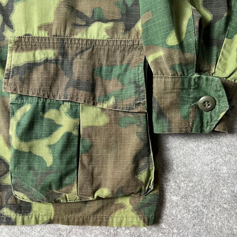 60s 米軍 グリーンリーフカモ ジャングルファティーグ ジャケット S-R 60s 米軍 U.S.ARMY ERDL グリーンリーフカモ ジャングル