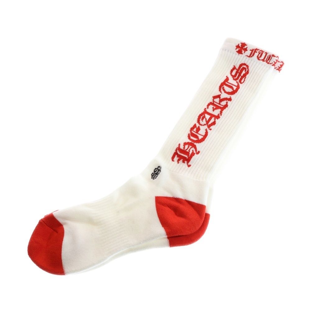 CHROME HEARTS クロムハーツ SOCKS OLD ENGLISH オールドイングリッシュ ハイソックス 靴下 レッド