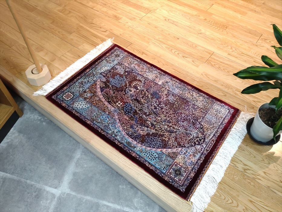 ペルシャ絨毯 ネイアブリシャム ハイブリッド 玄関マット 90x60cm PS4027