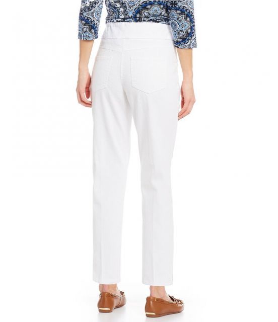 【送料無料】 ルビーアールディー レディース カジュアルパンツ ボトムス Extra Stretch Denim Straight Leg Ankle Pull-On Pants White