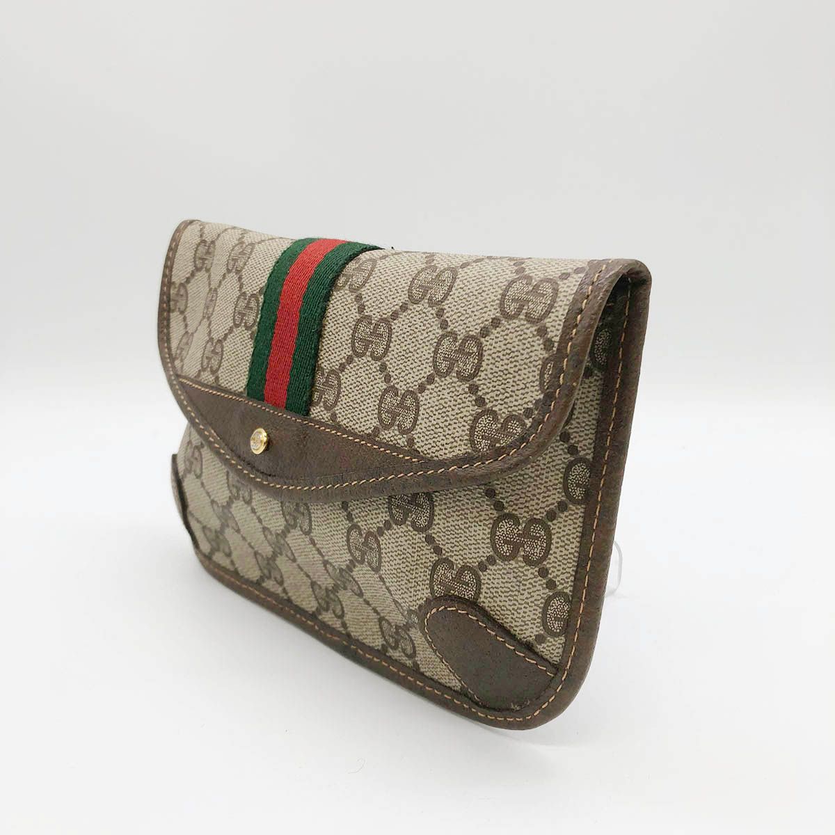 GUCCI グッチ 89・01・021 オールドグッチ シェリーライン ポーチ 